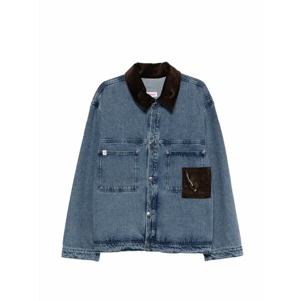 チャールズ・ジェフリー メンズ ジャケット&ブルゾン アウター Corduroy-collar jacket Blue|asty