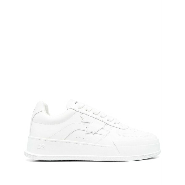 ディースクエアード メンズ スニーカー シューズ Logo-print lace-up sneakers White スニーカー-靴