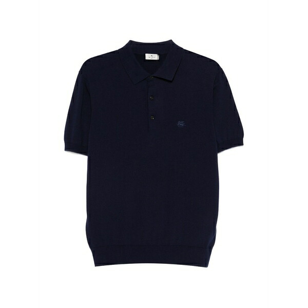 エトロ メンズ ポロシャツ トップス Embroidered polo shirt Blue｜asty 75,790円