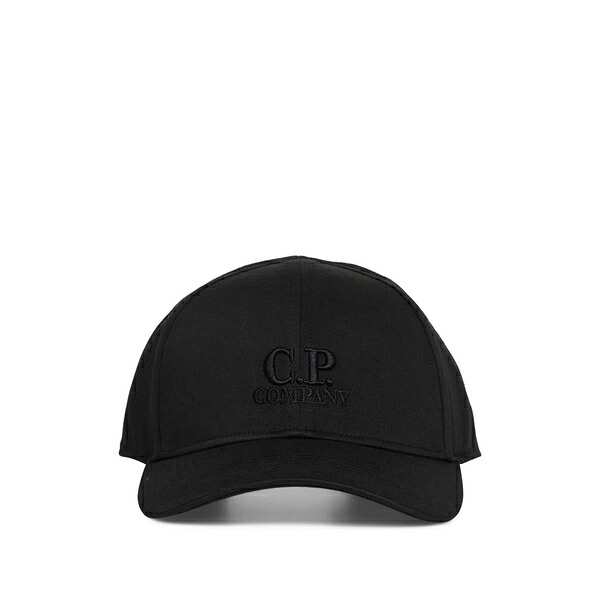 シーピーカンパニー メンズ 帽子 アクセサリー Logo-embroidered baseball cap Black｜asty
