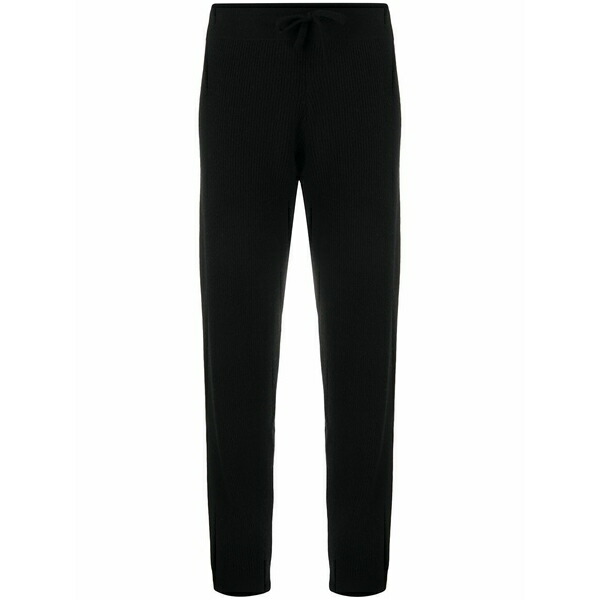 カシミア イン ラブ レディース カジュアルパンツ ボトムス Ribbed-knit track pants Black|asty