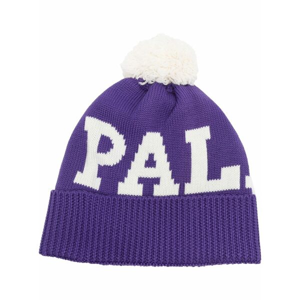 パーム・エンジェルス レディース かぶり笠 付属品 Logo knitted pompom beanie Purple