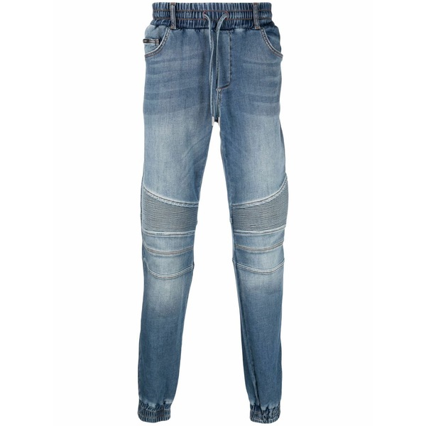 フィリッププレイン メンズ デニムパンツ ボトムス Mid-rise slim-fit jeans Blue｜asty