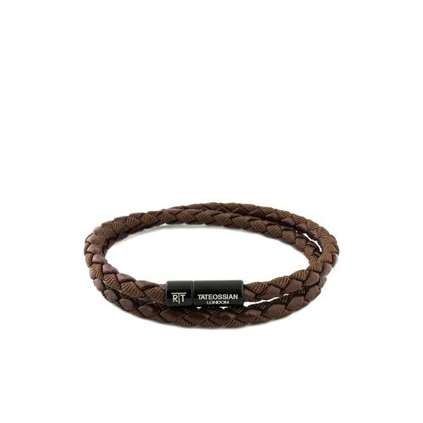 タテオシアン メンズ ブレスレット・バングル・アンクレット 添え物 Chelsea braided-leather bracelet Brown