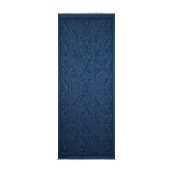 エトロ レディース えり巻き・袈裟・えり巻き 付属物 Jacquard paisley-motif scarf Blue
