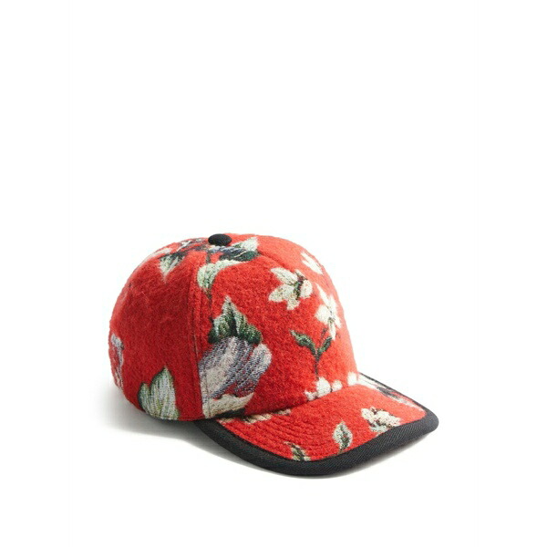 ラ・ダブル・ジェイ レディース かぶり笠 添え物 Floral baseball cap Red