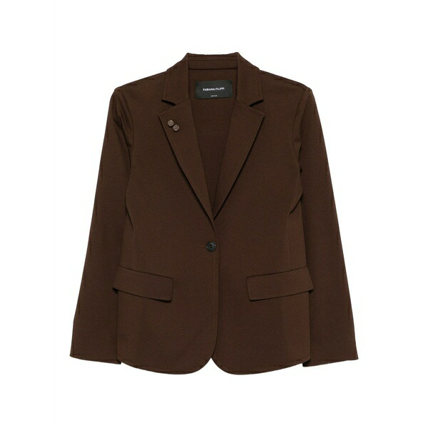 ファビアナ フィリッピ レディース 上衣＆上衣 アウター Button blazer Brown