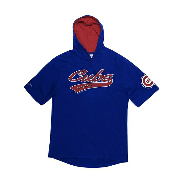 ミッチェル\u0026ネス メンズ パーカー・スウェットシャツ アウター \"mlb chicago cubs\"" short-sleeve hoodie Blue"
