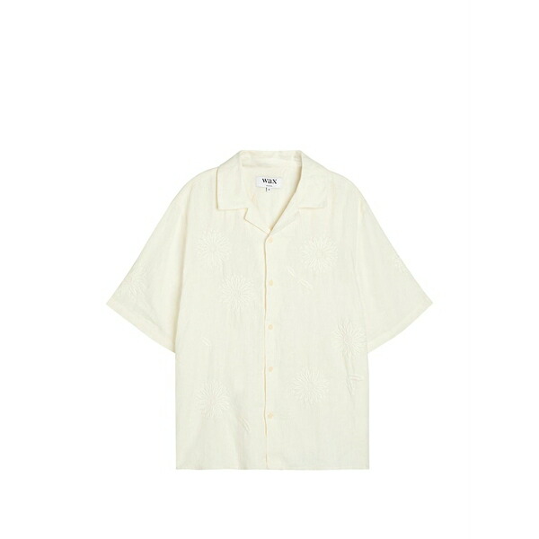蝋涙大ロンドン メンズ プルオーバー トップス Floral-embroidered shirt Neutrals