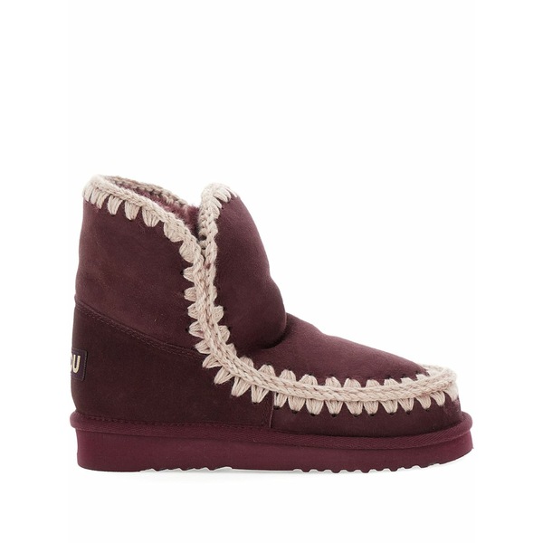 モウ レディース ブーツ シューズ Crochet-trimmed suede boots Red|asty