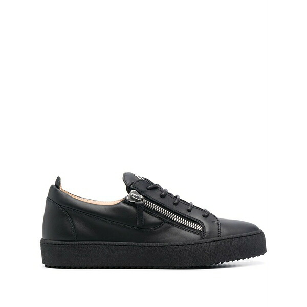ジュゼッペザノッティ メンズ スニーカー シューズ Frankie low-top zip-detail sneakers Black｜asty
