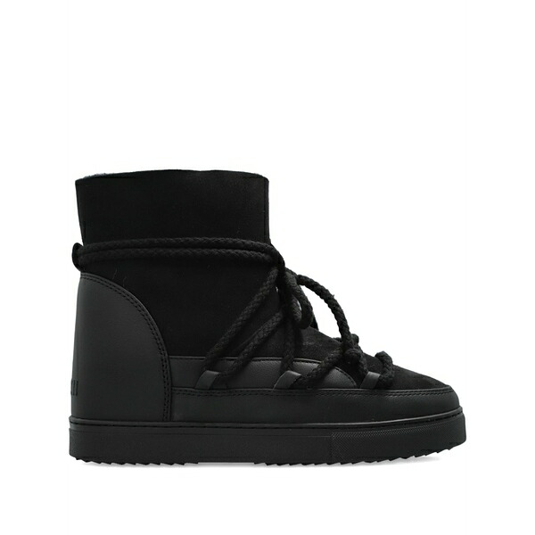 イヌイキー レディース ブーツ シューズ Rope-laces leather snow boots Black