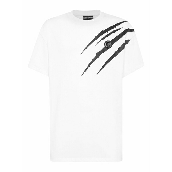 飾り気の無い運動競技 メンズ プルオーバー トップス Scratch regular t-shirt White