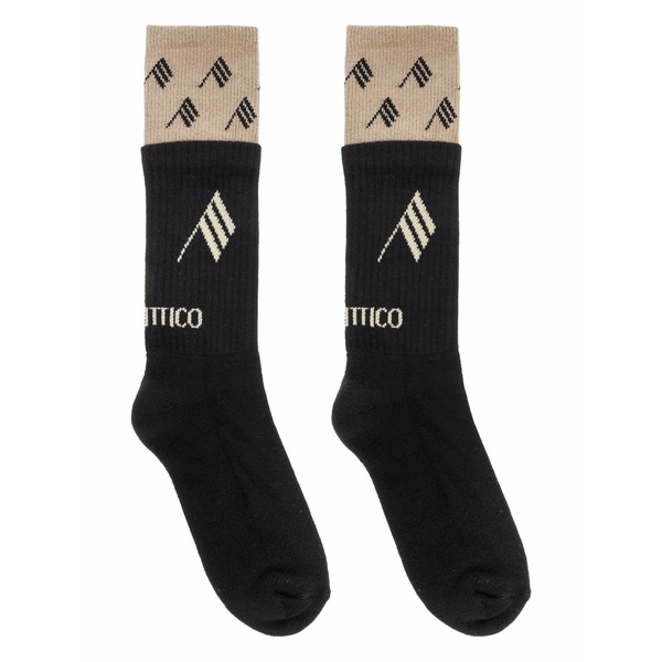 ジ アティコ レディース ソックス アンダー御召しもの Logo-detail crew socks  Black