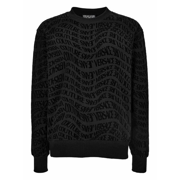 ベルサーチ メンズ パーカー・スウェットシャツ アウター Logo-print sweatshirt Black｜asty
