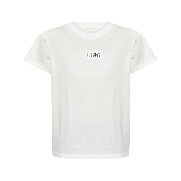 マルタンマルジェラ レディース プルオーバー トップス Numbers-motif cotton t-shirt White