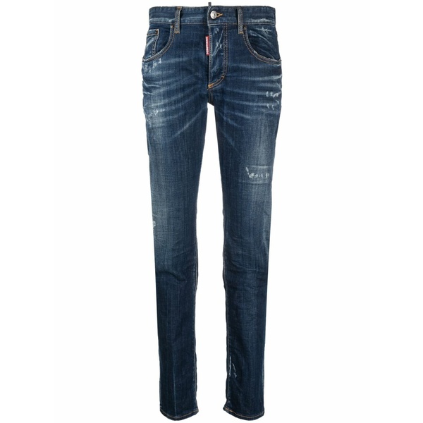 ディースクエアード レディース デニムパンツ ボトムス 24/7 distressed skinny jeans Blue|asty