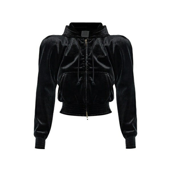 ヴェトモン レディース ニット&セーター アウター Long-sleeve hooded sweatshirt Black|asty