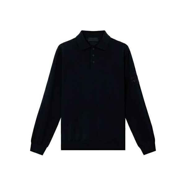 ストーンアイランド メンズ ポロシャツ トップス Logo-badge polo shirt Blue｜asty 74,140円