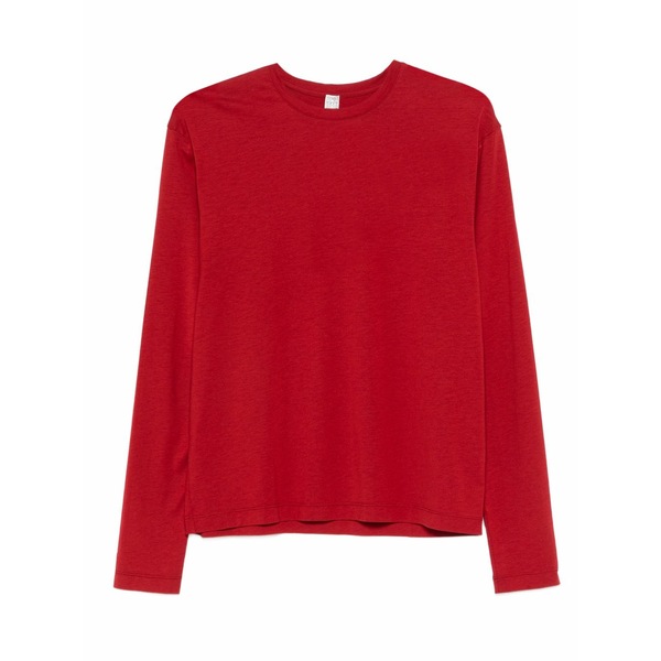 トーテム レディース プルオーバー トップス Crew-neck long-sleeved t-shirt Red
