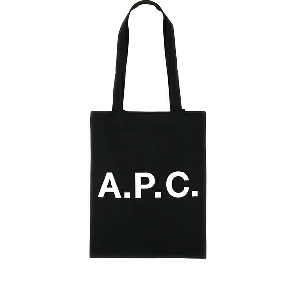 アーペーセー メンズ トートバッグ 御徒面子 Lou logo-print canvas tote bag Black