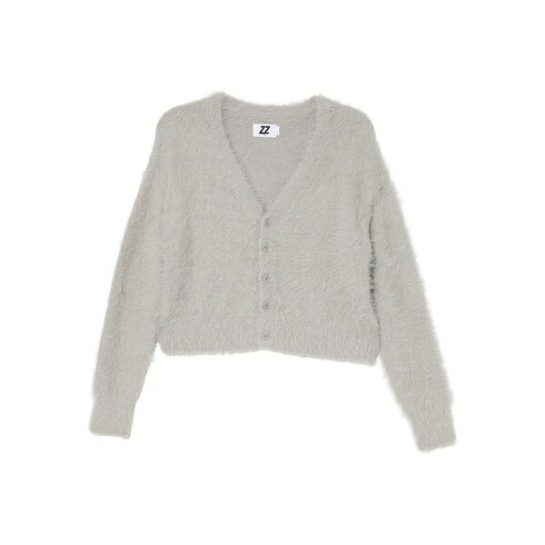 イズエ レディース ジレー アウター Furry cardigan Grey
