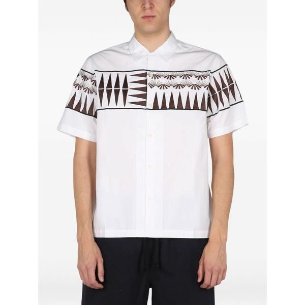 ユニバーサルワークス メンズ プルオーバー トップス Geometric-print shirt White