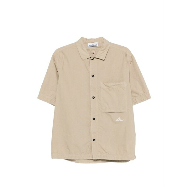 ストーンアイランド メンズ シャツ トップス Pocket button shirt Neutrals｜asty