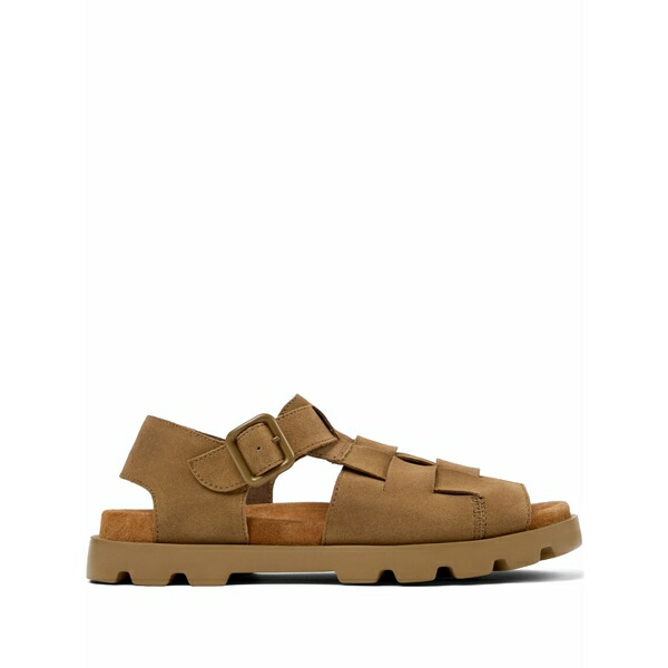 カンペール メンズ サンダル シューズ Brutus buckled suede sandals Brown｜asty