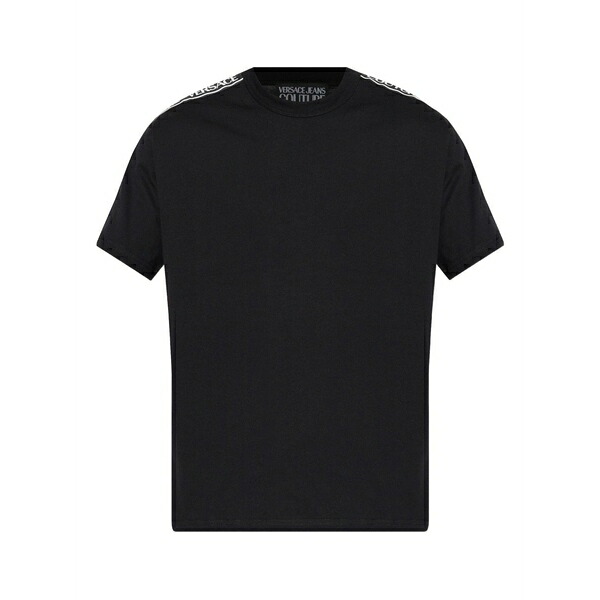 呼びりん探し回る メンズ プルオーバー トップス Shoulder-tape t-shirt Black