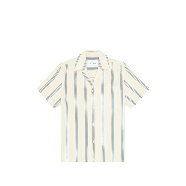 レ ドゥ メンズ プルオーバー トップス Lawson striped chest-pocket shirt Neutrals