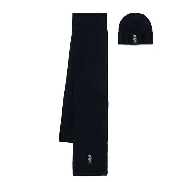 ラルフローレン メンズ マフラー・ストール・スカーフ アクセサリー Polo bear-motif scarf set Blue|asty