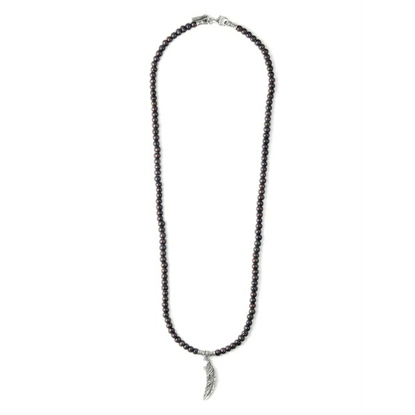 エマニュエレ ビコッキ メンズ 首飾り・チョー鉄道車両 佩び物 Feather charm necklace  Silver