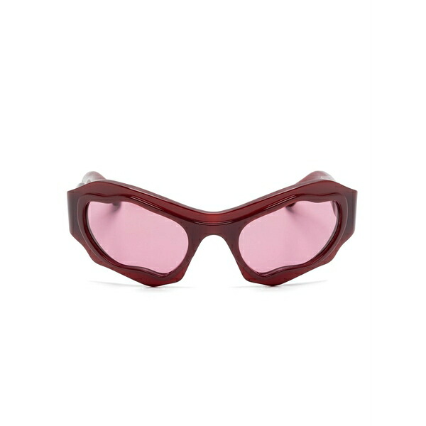 クボラウム メンズ サングラス・アイウェア アクセサリー Oversize-frame sunglasses Red｜asty