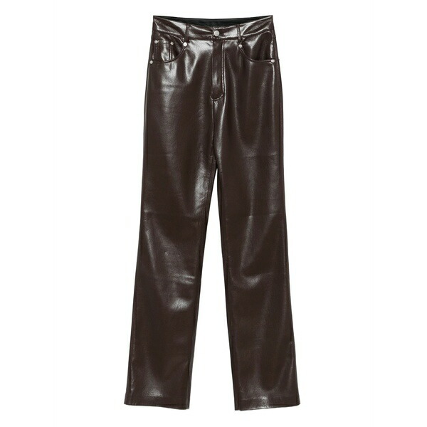 ナヌーシュカ レディース カジュアルパンツ ボトムス Five-pocket leather trousers Brown|asty