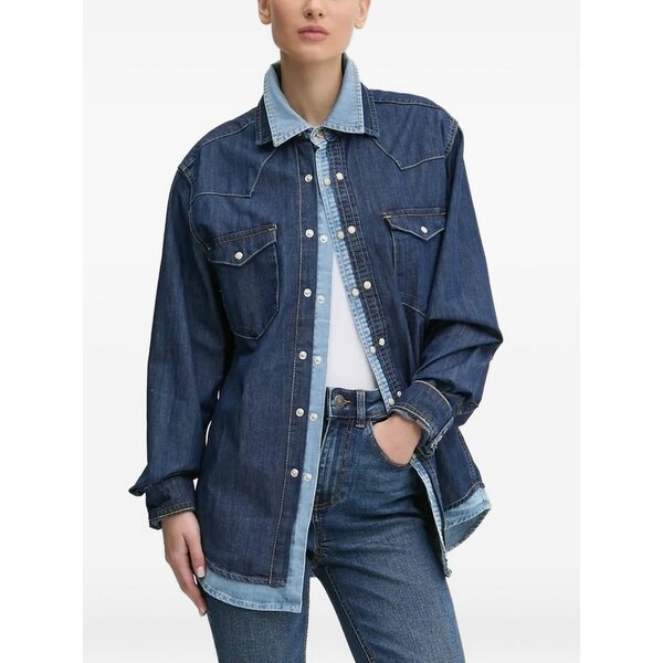 デジグアル メンズ シャツ トップス Western-style denim shirt Blue