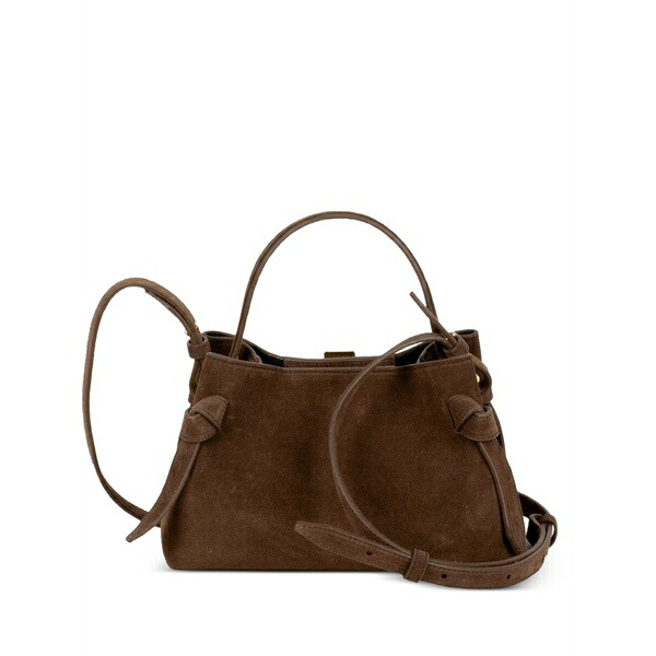 ユゼフィ レディース クラッチペダル御徒面子 御徒面子 Gyoza top-handle knotted clutch bag Brown