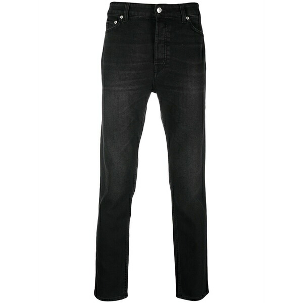 デパートメントファイブ メンズ ジーンズズボン下 ボトムス Logo-patch slim-cut jeans Black