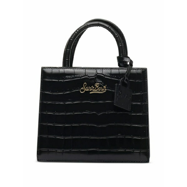 エムシーツーセイントバース レディース ハンドバック 御徒面子 Mini shop embossed tote bag Black