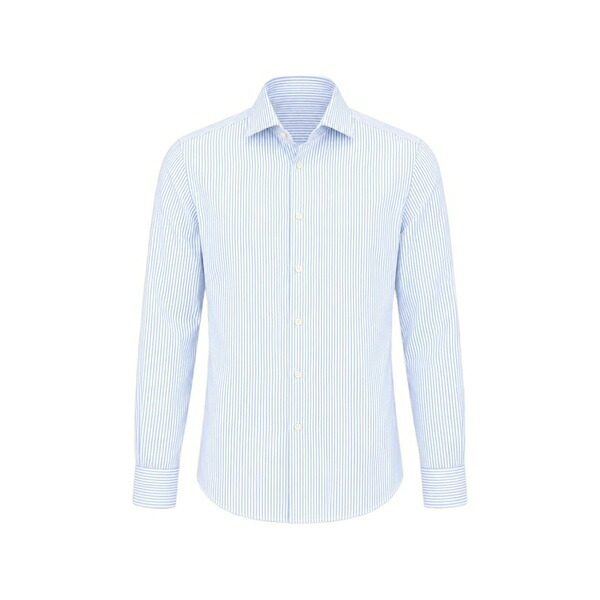 ザカス メンズ シャツ トップス Striped long-sleeve shirt Blue｜asty