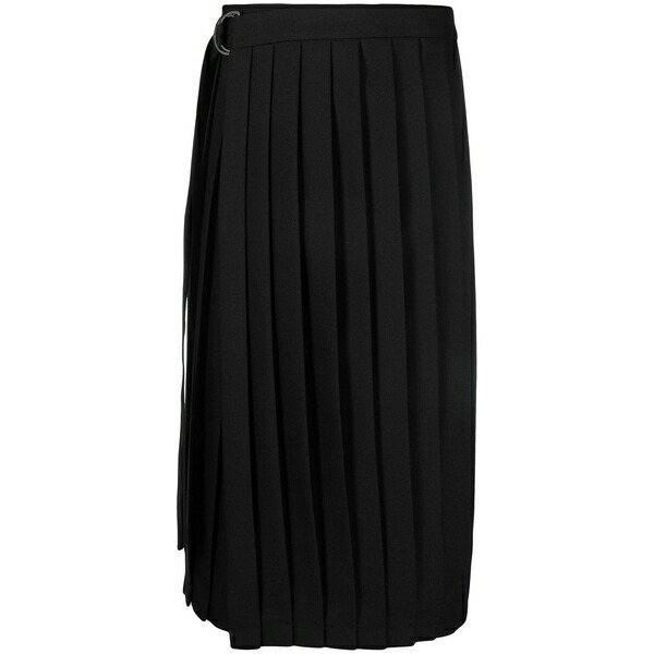意中の女 レディース スコート ボトムス Mid-length pleated skirt Black