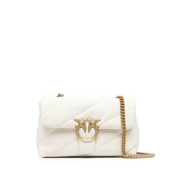 ピンコ レディース ショルダーバッグ 御徒面子 Love classic puff crossbody bag  White
