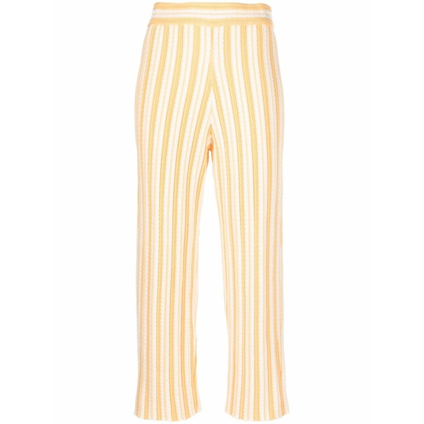 ジル・サンダー レディース 編み物\u0026スウェーター アウター Striped cropped trousers Yellow