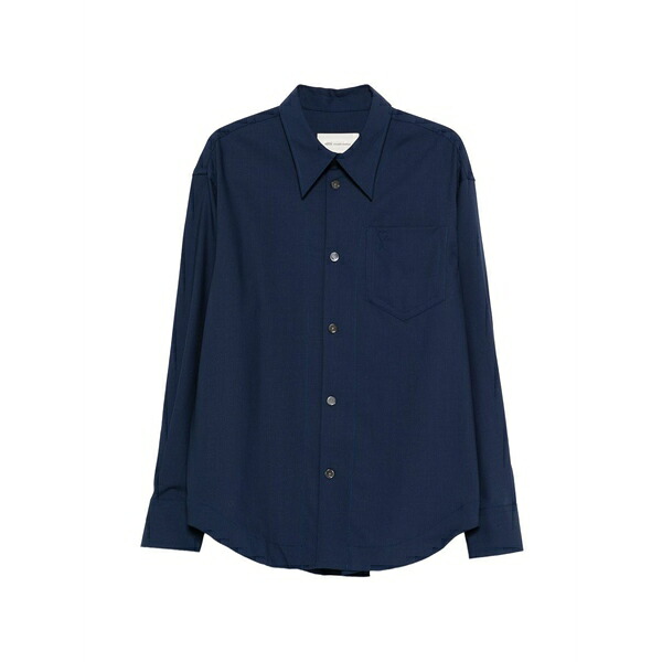意中の女 レディース プルオーバー トップス Pocket shirt Blue