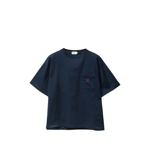 ヴェルサーチ メンズ ティーシャツ トップス Embroidered cotton-jersey t-shirt Blue