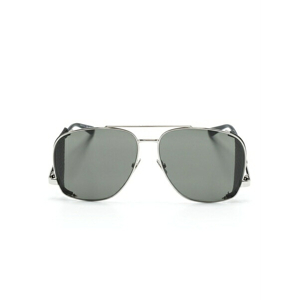 サンローラン アイウェア メンズ サングラス・アイウェア 付属物 Leon pilot-frame sunglasses Silver