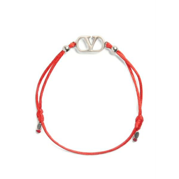 ヴァレンティノ ガラヴァーニ メンズ ブレスレット・バングル・アンクレット 添え物 Vlogo signature cotton bracelet Silver
