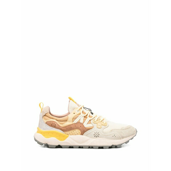 お花御山 メンズ スニーカー シューズ Yamano 3 perforated panelled sneakers Neutrals