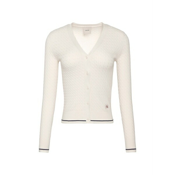カルバンクライン レディース ジレー アウター Cable-knit cardigan White