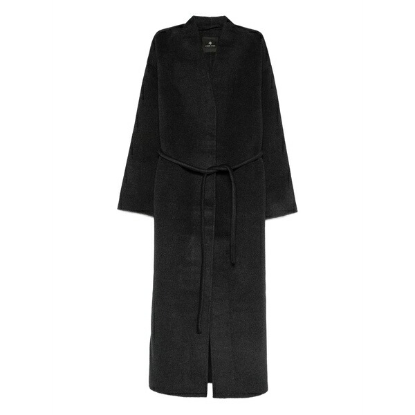 アニービン レディース 厚地の外套 アウター Self-tie wool-cashmere coat Grey